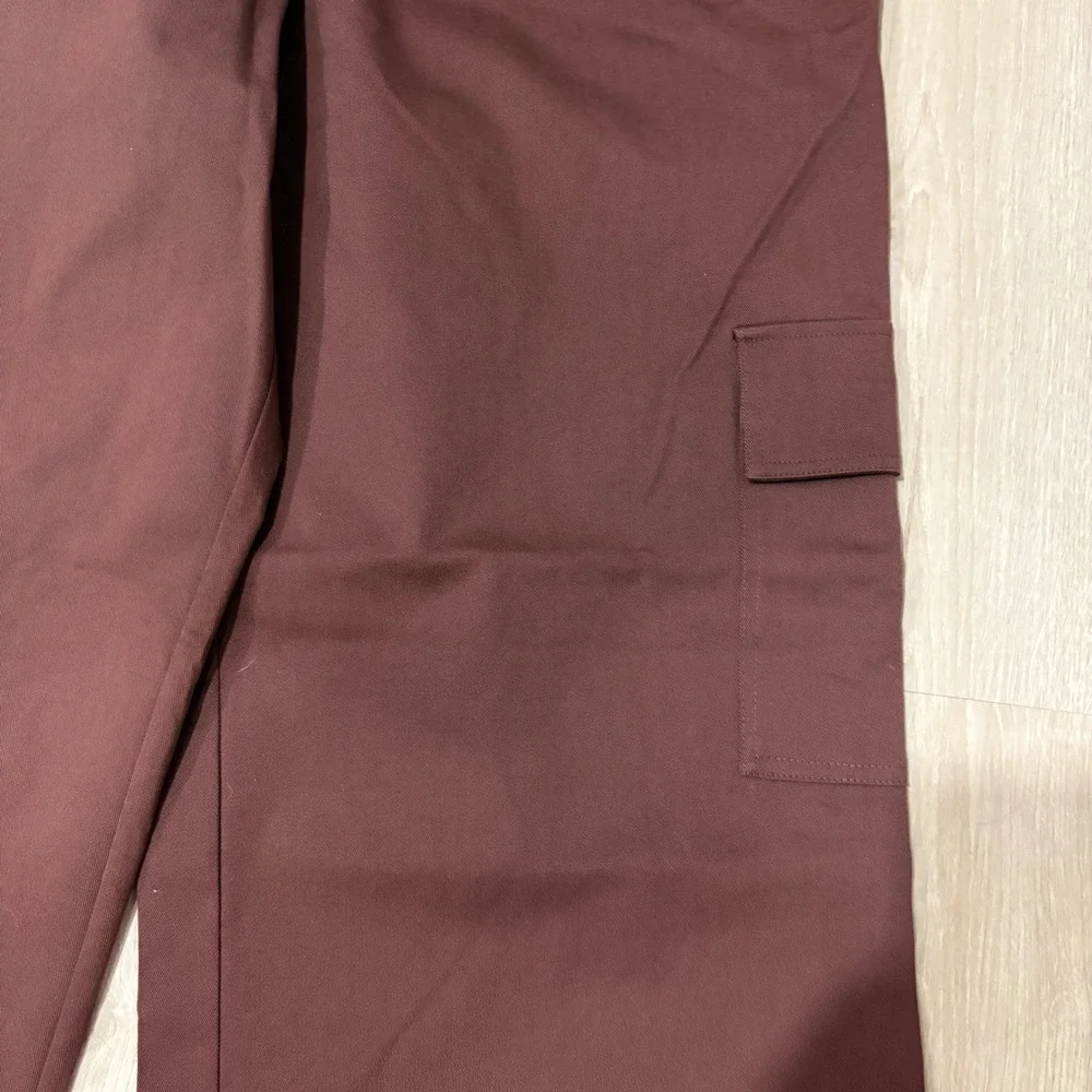 New York & Company Brown Wide Leg Cargo Pants High Rise Size L Career NWT - Picture 2 of 12